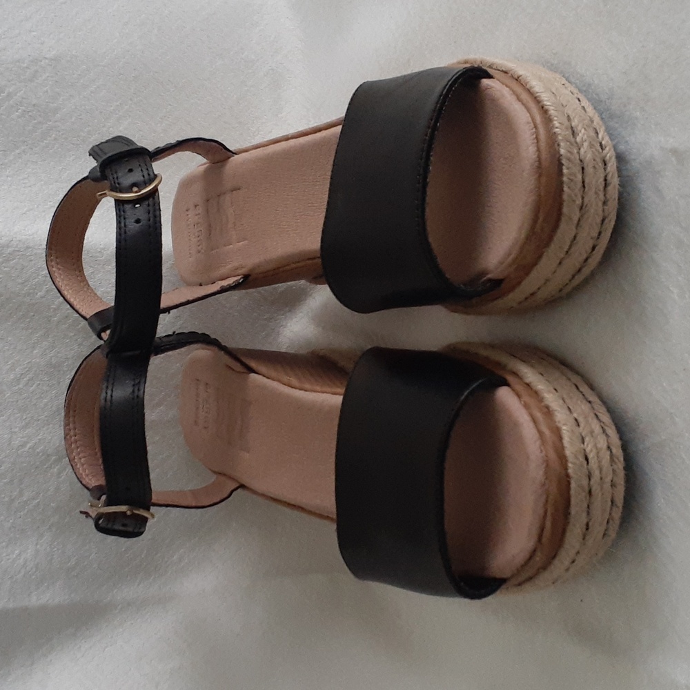 Sperry Women Sandals Size 9.5M Black Upper Leather Ankle Strap